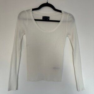 Asos Long Sleeves Ribbed Crew Neck Top Size 2